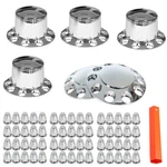 Chrome Hub Cover Semi Truck Wheel Kit Axle 33MM Lug Front & Rear Complete. Fixed Price $109.65.