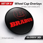 Brabus Wheel Cap Overlays 3D Domed Resin Center Stickers Set Of 4. Fixed Price $28.09.