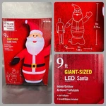 9FT Airblown Christmas Inflatable Giant Santa Claus Led Yard Outdoor Holiday Fun. Fixed Price $89.10.
