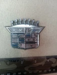 Old Used Cadillac Emblem, Gm 1616606, W/nuts, Worn. Fixed Price $14.99.