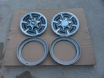 Wheel Covers Pair W/adaptors 77-88 Chevrolet Truck Blazer Hubcap Rim 15". Fixed Price $64.90.