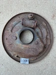 1967 Ford Galaxie 500 4 Door 390 Front Right Brake Backing Plate With Bolts. Fixed Price $120.00.