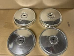 Vintage Chevrolet Chevy Dog Dish Black Bow Tie Hubcap 9.5 Set Of 4 Hot Rod Gm. Fixed Price $65.00.