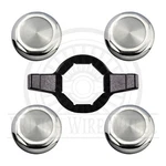Hex Cut Chrome Knock Off Spinner Caps For Lowrider Wheels, Set 4 + Wrench. Fixed Price $185.00.