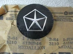 Mopar Wheel Cover Medallion Nos '82-'87 Model Years P/n 4126946. Fixed Price $25.00.