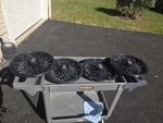 1982 - 1988 Oldsmobile Cutlass 14" Black Wire Wheel Hubcaps Set Of Vintage Oem. Fixed Price $300.00.