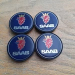 Saab 9-2X 9-3 9-5 9-7X, Center Cap Set Of 4, 1999-2012, P/n 12802437 Blue. Fixed Price $49.95.