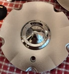 Ea. Adr Custom Chrome Cone Top & Hammered Silver Wheel Center Caps Part #133. Fixed Price $63.90.