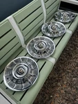 New Nors 1957 Cadillac Eldorado Hubcaps Set Center Bullets Old Reproduction. Fixed Price $3500.00.