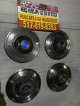 1973-78 Ford Ltd Country Squire Hubcaps 4 Very Rare Beautiful 15 Blue Center. Fixed Price $140.00.