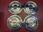 Vintage Nos 1963-64 Oldsmobile Cutlass Dog Dish Poverty Hubcaps Wheel Covers. Fixed Price $600.00.