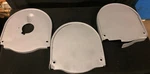 Vintage Original Delta Rockwell 14" Bandsaw Upper & Lower Wheel Cover Set. Fixed Price $79.99.