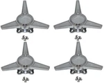 4 - Spinner Tribar Fits Showwheels Coys 2" Spacing Chrome Rim Center Caps. Fixed Price $179.50.
