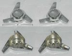 4 Pieces Swept Stud Mount Spinner Tribar Knockoff Chrome Wheel Rim Center Cap. Fixed Price $49.95.