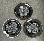 (SET/3) 16" Polara Hubcaps Bar Chrome Bullet Spinner Jet Wheel Covers. Fixed Price $250.00.