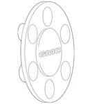 Genuine Button Style Center Cap With Gmc Logo 9595216. Fixed Price $85.00.