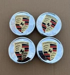 4X Porsche Crest Center Caps Silver 76MM Cayenne 911 Carrera Panamera Turbo 918. Fixed Price $65.99.