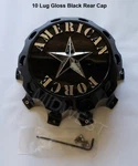 American Force AFX321B-G Gloss Black 10 Lug Dually Rear Wheel Center Cap. Fixed Price $165.00.