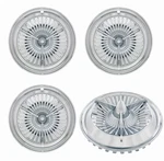 New Set Of 4 15 Polara 3 Bar Chrome Bullet Spinner Jet Hubcaps Wheel Covers. Fixed Price $304.95.