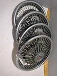 Peugeot Spoke Chrome Metal 4 Wheel Covers Namsco Hubcaps Rims W/ Red Lion Crest. Fixed Price $82.00.