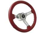 1964-67 Ford Mustang 6-BOLT Red Leather Steering Wheel Kit, Pony Emblem. Fixed Price $287.99.