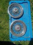 Oldsmobile Cutlass 14" Wire Spoke Hubcaps Set Of 2 6. Fixed Price $68.00.