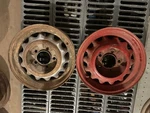 Vintage Ford Buick Artillery Wheels 1940 1941 1946 1947 1948 Pair Two. Fixed Price $219.99.