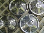 1965 Ford Mustang Four Hubcaps Wheelcovers Center Fomoco Antique Vintage. Fixed Price $267.50.